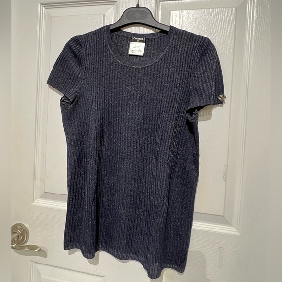 Chanel Cashmere/metal short sleeve top - Picture 4 of 10
